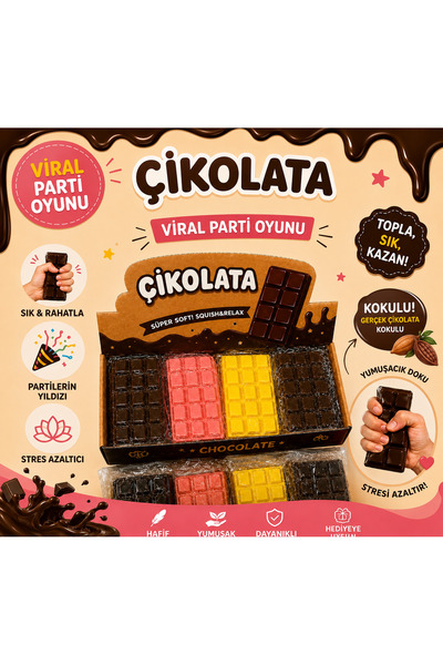 Magicway Çikolata Bar Squishy – Gerçek Çikolata Kokulu- Kırılan Çikolata Squi...