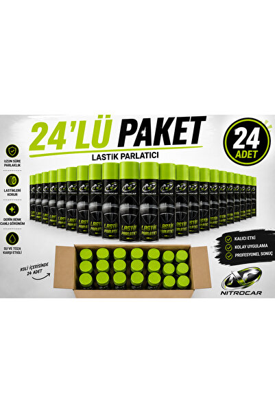 Nitrocar 24 'lü Lastik Parlatıcı Sprey 500 ML - Çok alım Fırsatı