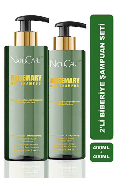NatuCare Miraculous 2-Piece Rosemary Shampoo Set Strengthening Purifying Salt...