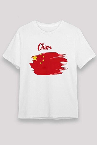 Darkhane Chinese Flag Brushstroke Printed T-Shirt
