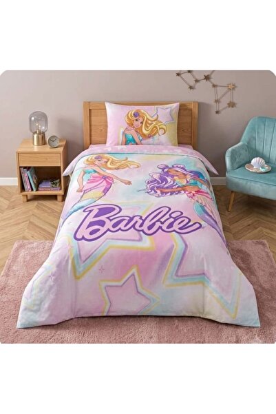 Taç Licensed Barbie Mermaid (120 X 200 cm with Elastic Sheet) Single Bedding Set