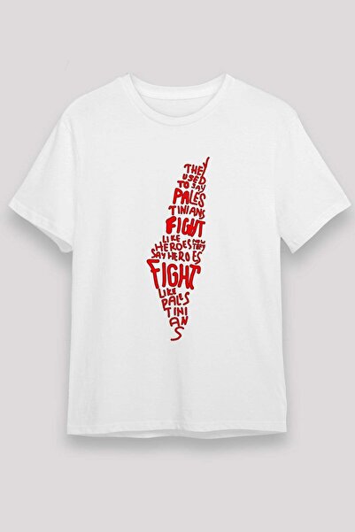 Darkhane Palestine Map Text Printed T-Shirt
