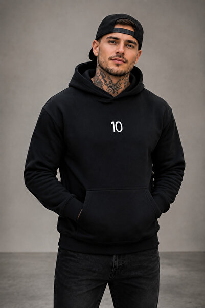 FAVORİST 10 Printed Men's Hooded Sweatshirt