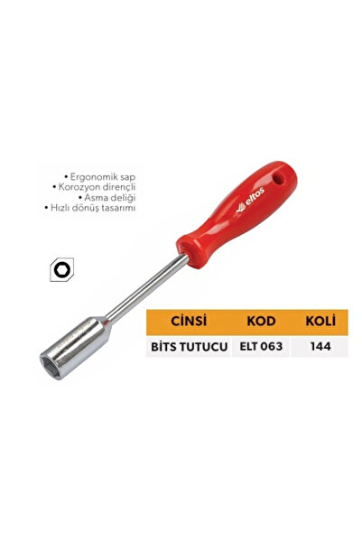 Eltos Lokma Uçlu Tornavida Bits Uç Tutucu 1/4 6.3 Mm Uç Hediyeli