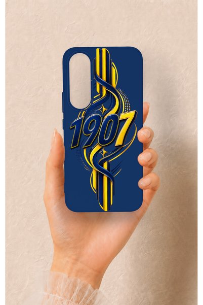 Vip Case Vivo V70 Fe 5g Compatible Yellow Navy Blue Ivy Patterned Silicone Case