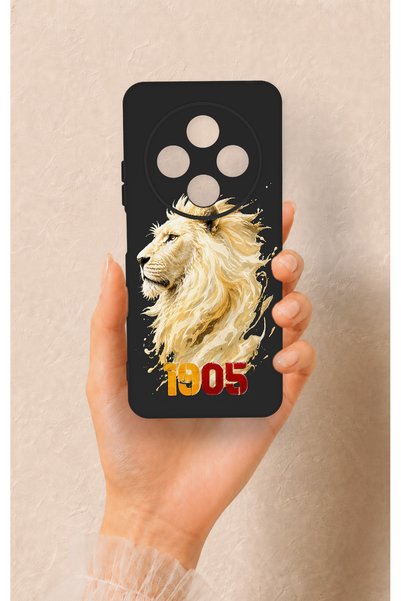 Vip Case Redmi 14C Compatible Yellow Red 1905 Lion Pattern Silicone Case