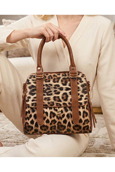 Miami Polo Club Leopard Original Women's Gold Detailed Hand and Shoulder Bag ...