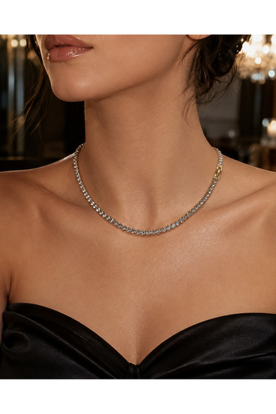 Genel Markalar Kadın Su Yolu Taşlı Kolye | 40-45 cm Gold Kilit Detaylı Işıltı...
