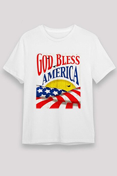 Darkhane God Bless America Usa Flag Printed T-Shirt