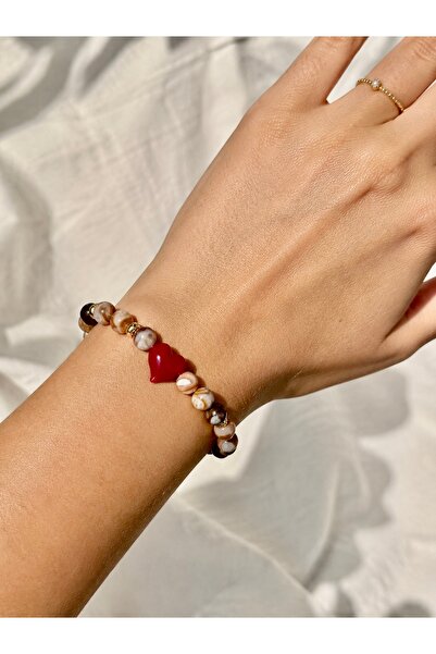 ILSA And Murano Glass Heart Detailed Bracelet