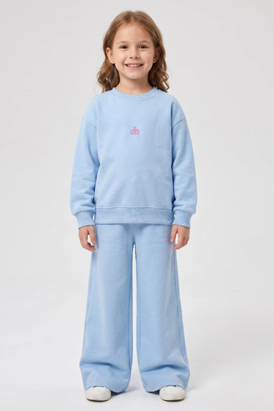 ww waka waka kids store Girl's Crew Neck Sweatshirt and Wide Leg Sweatpants T...