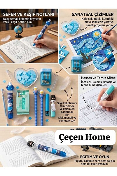 ÇEÇEN HOME Uzay ve Batman Temalı Çok Fonksiyonlu Kırtasiye Hediye Seti – Jel ...