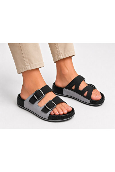 MULEX Men's Double-Buckle Casual and Comfortable Sole Daily Slippers
