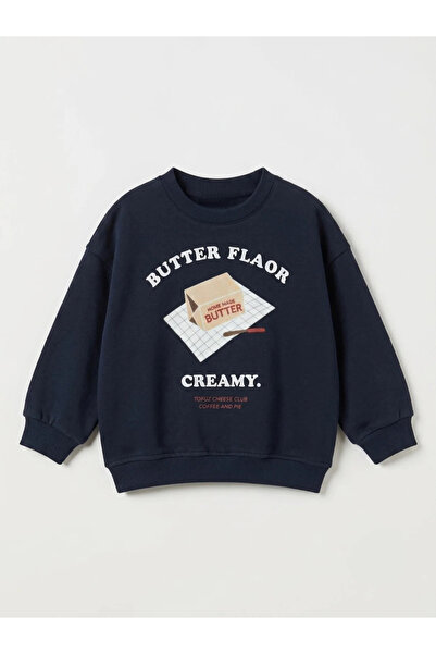 daisydolly Unisex Print Detailed 3 Thread Cotton Sweatshirt