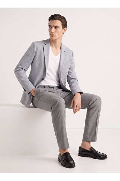 ALTINYILDIZ CLASSICS Gri Erkek Slim Fit Mikro Desen Ceket ACE004262054