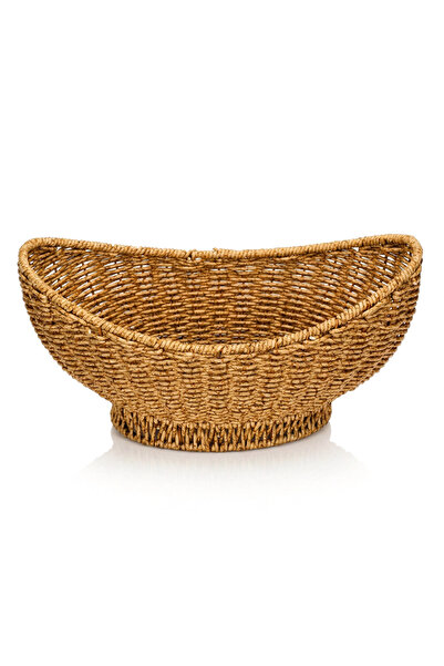 MİEN Rattan Oval Organizer Basket 33.3*18.5*15 cm