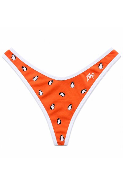 BHO WEAR V kesim Penguen Baskılı Kadın Brazilian Pamuklu İç Çamaşırı Külot Tu...