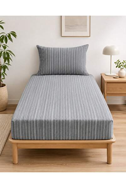 H&F Trendline Single Elastic Sheet 100X200 cm Striped Patterned [Color]