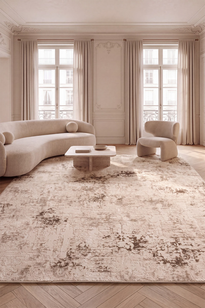 Livset Home Yumuşak Modern Krem Bej Halı Salon Mutfak Antre Yolluk Oturma Oda...