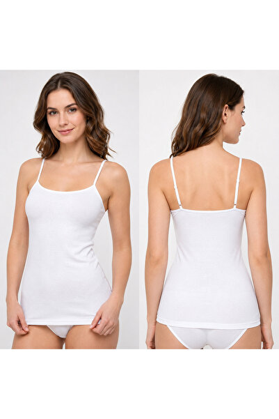 LUMİNA Seher Ribana İp Askılı Atlet-Beyaz-5/XL-2 Adet
