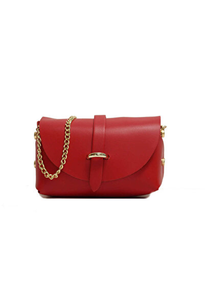 Adrada Women's Leather Handbag - CRON 5066, Red Red