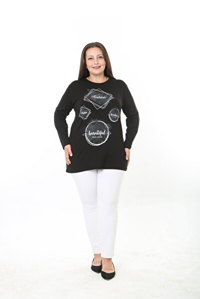 XL Modam Printed Stone-Embellished Lycra Viscose Plus Size Tunic