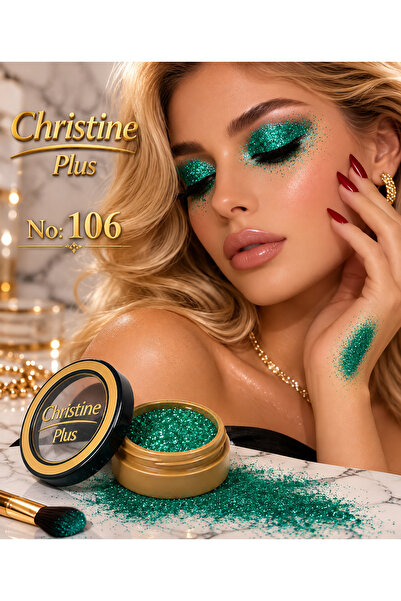 Christine Plus Dense Shimmer Glitter Eyeshadow in Powder Form – Light Emerald...
