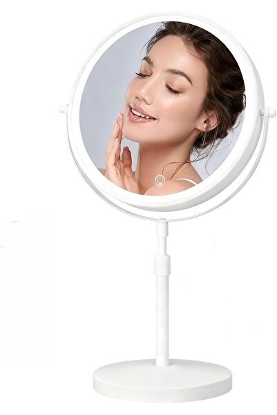 ANGJU Makeup Mirror, Rechargeable Lighted Height Adjustable with 3 Colors, 45...