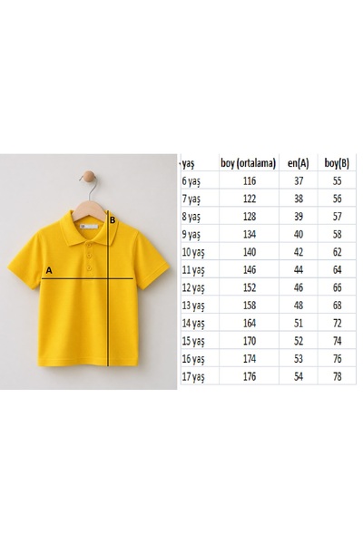neocotton 100% Cotton Polo Collar Girls' - Boys' School T-Shirt
