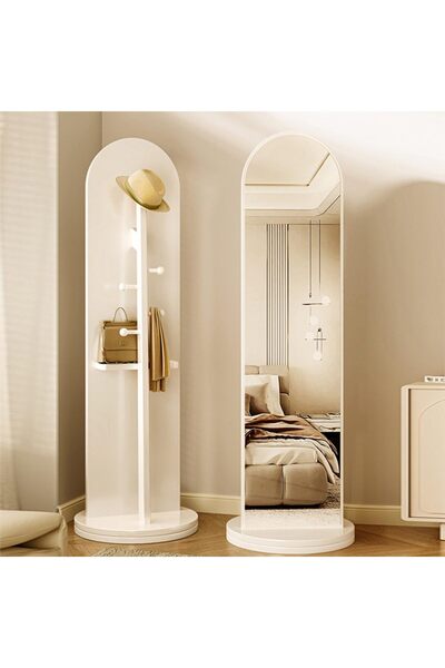 Blueland Full length mirror, HD 360° Rotating Floor Standing Rounded Mirrors ...