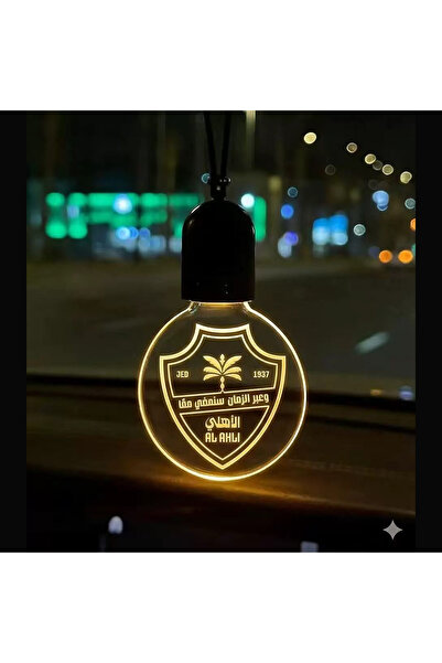 SP تعليقة سيارة مضيئة LED بشعار نادي الأهلي السعودي | ميدالية أكريليك معلقة ل...
