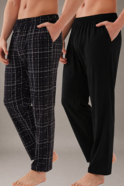 Erkek Pamuklu 2'li Rahat Pijama Altı