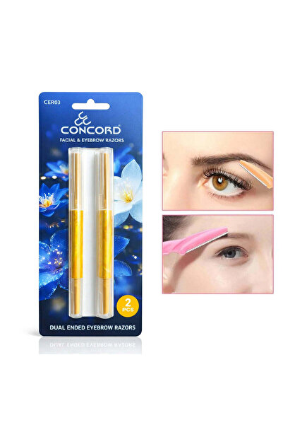 Concord شفرات حلاقة مزدوجة الطرف للوجه والحواجب - عبوة من قطعتين - CER 03