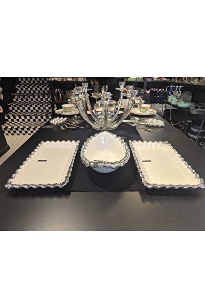 ROY KING Sofia 3 Piece Silver Serving and Presentation Set