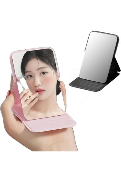 AQUAFALCON 2 Pack Mini Portable Makeup Mirrors - Foldable Desktop Mirror with...