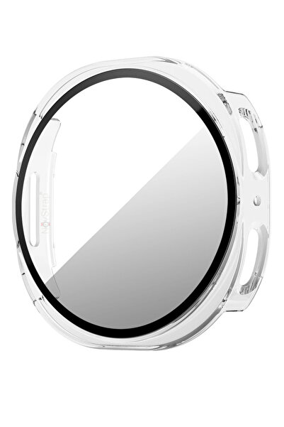 NovStrap Samsung Galaxy Watch 9 44mm ile Uyumlu Kılıf Sert PC Kasa ve Cam Ekr...