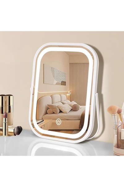 KASTWAVE Travel Makeup Mirror with Lights, Portable Small Beauty LED Vanity M...