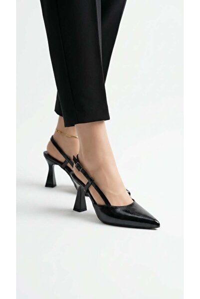 NESSİMO Black Patent Leather Heeled Shoes Black