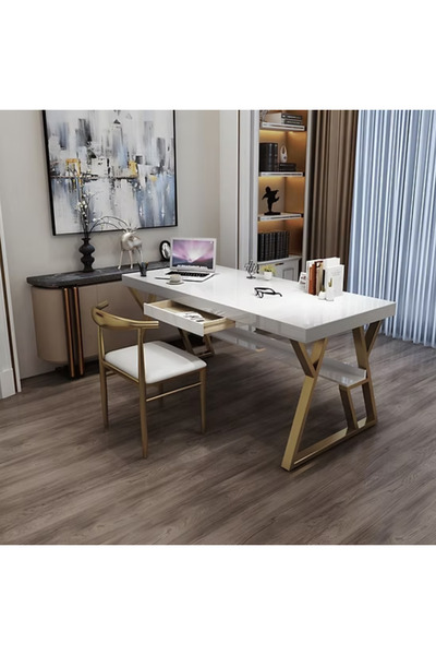 kold concept ÇLM3601 Modern Dikdörtgen Çalışma Masası MDF Metal Ayaklı