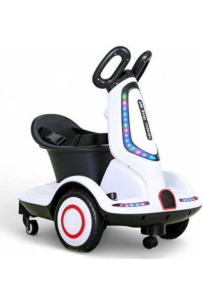 BUNCA 4 Wheels Kids Electric Scooter with Seat Belt Remote Control Light Music