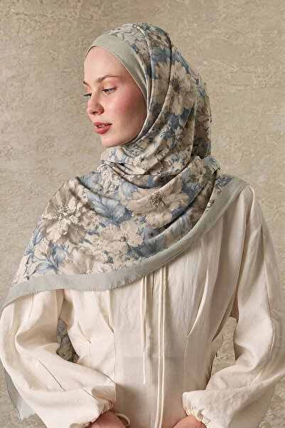 SilkTouch Soft Green Florina Patterned Shawl