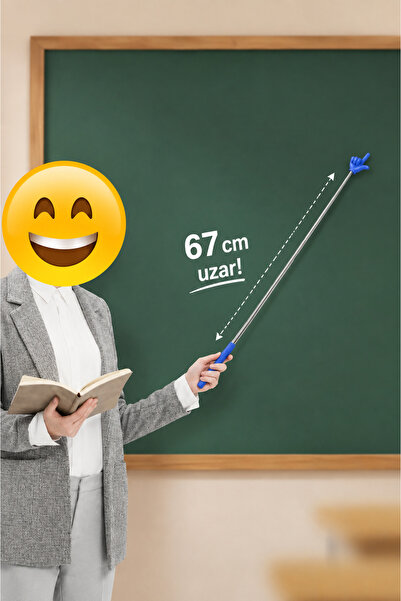 Ercazzo Portatif Uzayabilir Sevimli Parmak Öğretmen İşaret Çubuğu 20-67 CM Teleskopik Tahta Sunum Çubuğu Renk Seçenekli