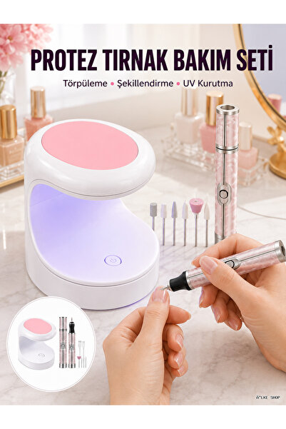ZERO LAND Ilkestor 20.000 Rpm Nail Drill + Mini Led Nail Polish Dryer Set (18...
