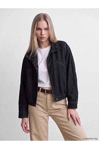 LC Waikiki İndigo Oversize Kadın Jean Gömlek Ceket