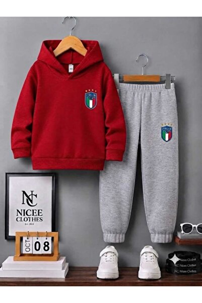NC Nicee Clothes NICE CLOTHES Детски анцуг комплект унисекс (с щампа Италия о...