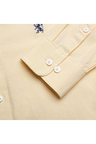 Giordano Men’s Cotton Slim Oxford Shirt with Embroidery
