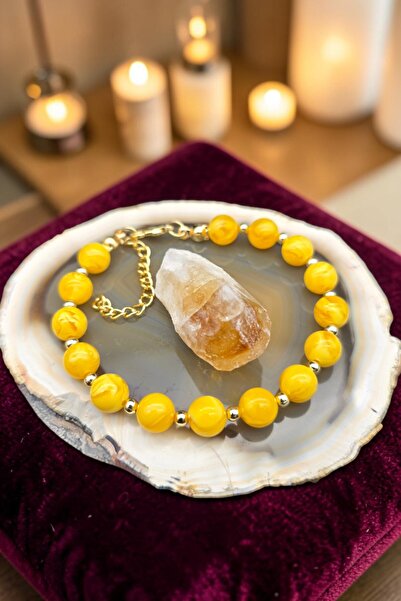 NBS Beautiful Naturel Stones Amber (with Stone Gift) Women's Bracelet 8 mm Hi...