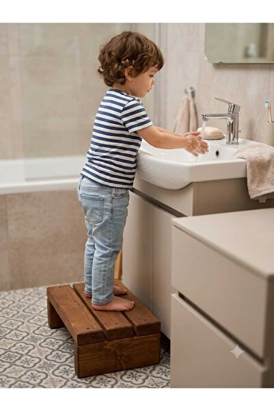 hipiylow Doğal Ahşap Basamak Yetişkin, Çocuk Banyo Wc Lavabo Merdiven Yükseltici