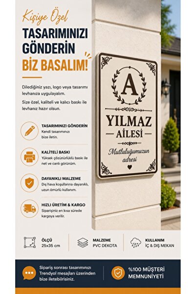 KORKMAZ GROUP Levha Kişiye Özel Levha 25x35 cm PVC Dekota Tasarımınızı Gönder...