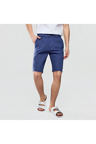 Giordano Men's Slim Linen Cotton Bermuda Shorts
